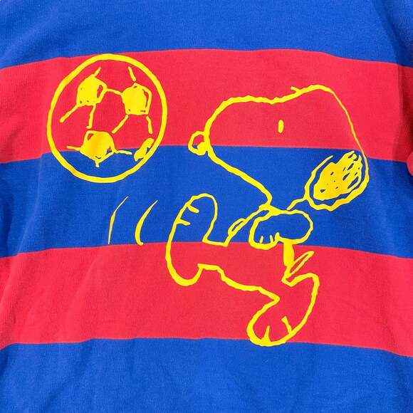 Men’s Levi's x Peanuts Snoopy Soccer Striped Crewneck Sweatshirt Sz M - Picture 2 of 7